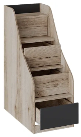 Детская "Окланд" ТД-324.11.12 лестница приставная (Фон черный/дуб делано) - Три Я - фото в интернет-магазине Арктика