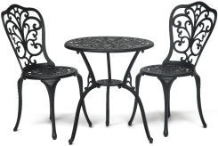 Комплект "Secret De Maison Romance" (стол +2 стула/алюминиевый сплав, D60/H67, 53х41х89см, черный) - Тетчер - каталог товаров магазина Арктика