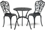 Комплект "Secret De Maison Romance" (стол +2 стула/алюминиевый сплав, D60/H67, 53х41х89см, черный) - Тетчер