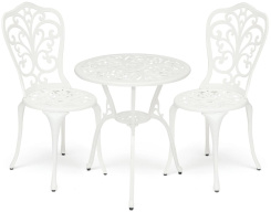 Комплект "Secret De Maison Romance" (стол +2 стула/алюминиевый сплав, D60/H67, 53х41х89см/butter white) - Тетчер - каталог товаров магазина Арктика