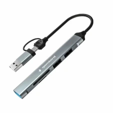 Картридер Gembird Type-C (OTG) FD2-MSD-3 5в1 (USB2.0/USB3.1/SD/MicroSD/TF) - каталог товаров магазина Арктика