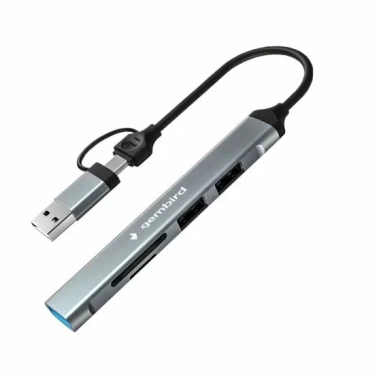 Картридер Gembird Type-C (OTG) FD2-MSD-3 5в1 (USB2.0/USB3.1/SD/MicroSD/TF) - фото в интернет-магазине Арктика