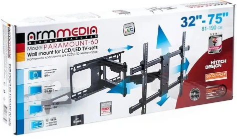 Кронштейн Arm Media Paramount-60 black - фото в интернет-магазине Арктика