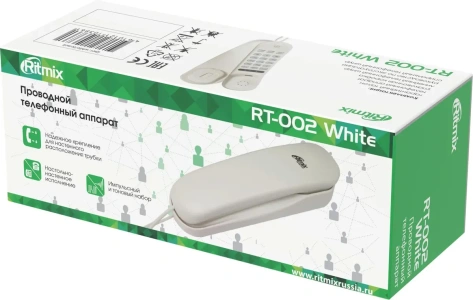 Телефон Ritmix RT-002 White - фото в интернет-магазине Арктика