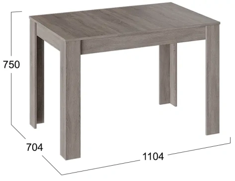 Стол обеденный "Ганновер" тип 1 (Дуб сонома трюфель) - Три Я - фото в интернет-магазине Арктика