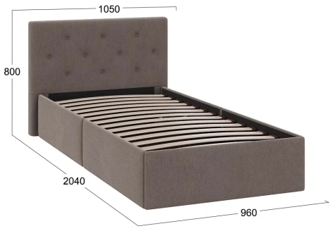 Спальня "Тейлор" кровать 90*190 (Велюр Neo Бежевый) - Три Я - фото в интернет-магазине Арктика