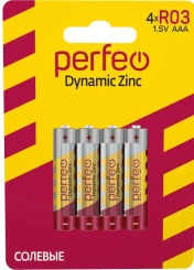 Батарейка Perfeo R03-4BL Dynamic Zinc 4 шт - каталог товаров магазина Арктика