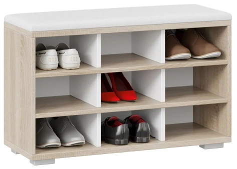 Тумба для обуви Тип 10 (Дуб Сонома/Белый Ясень) - Три Я - фото в интернет-магазине Арктика