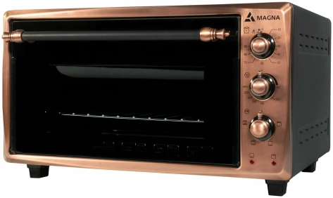 Минипечь MAGNA MF4515-3RBM/OG (ретро чёрный матовый с золотом) - фото в интернет-магазине Арктика