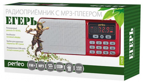 Радиоприемник Perfeo Егерь FM+ red (i120-RED) PF_5026 - фото в интернет-магазине Арктика