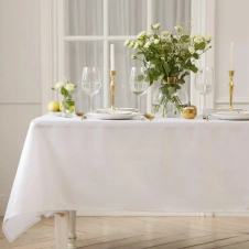 Скатерть "Этель" Shine  овал 150*220 цв.белый 10654916 - Сима-ленд - каталог товаров магазина Арктика