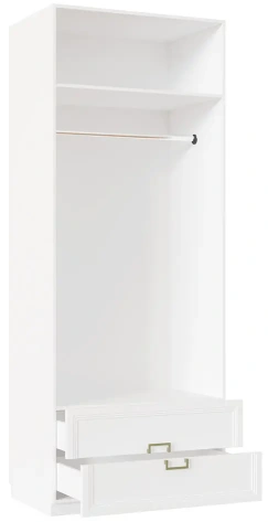 Спальня "Дольче" (ДЛ-200.04) шкаф 2-х дв с ящ (Белый премиум) - Ангстрем - фото в интернет-магазине Арктика