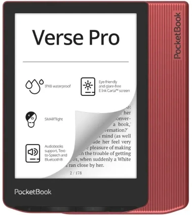 Электронная книга PocketBook 634 Verse Pro Passion Red (PB634-3-WW) - фото в интернет-магазине Арктика