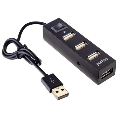 Концентратор USB 2.0 Perfeo (PF_D0798) (PF-H045) черный - фото в интернет-магазине Арктика