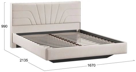 Спальня "Пандора" кровать 1600 Тип 1 (Велюр Мокко светлый) - Три Я - фото в интернет-магазине Арктика