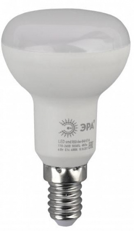 Лампа светодиодная ЭРА LED R50-6w-827-E14 - фото в интернет-магазине Арктика