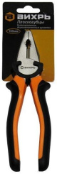 Пассатижи ВИХРЬ никелированные, двухкомпанентная рукоятки, 180 мм - каталог товаров магазина Арктика