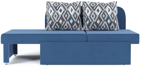 Диван "Фан" (01) синяя/подушки ромб синий - Столлайн - фото в интернет-магазине Арктика