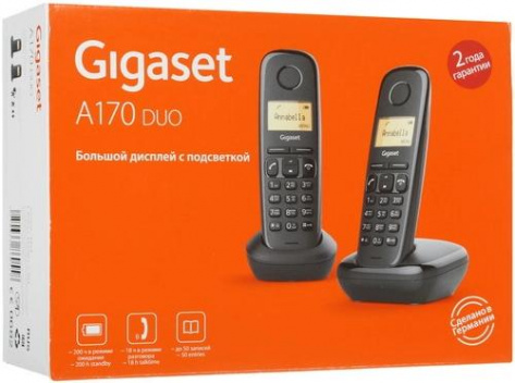 Телефон Gigaset A170 Duo black - фото в интернет-магазине Арктика