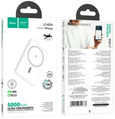 Аккумулятор внешний Hoco J140A Tony 5000mAh White magnetic - фото в интернет-магазине Арктика