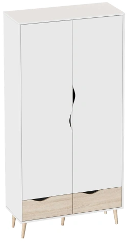 Спальня "Соната" шкаф двухстворчатый (Белый фон/дуб сонома) - Мебельград - фото в интернет-магазине Арктика