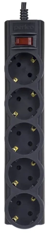 Сетевой фильтр Perfeo PowerX PF_A4714, 1,8м, 5 розеток, черный - фото в интернет-магазине Арктика