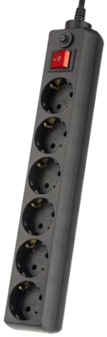 Сетевой фильтр Perfeo Power+ PF_A4672, 3,0м, 6 розеток, черный (PF-PP-6/3,0-B) - фото в интернет-магазине Арктика