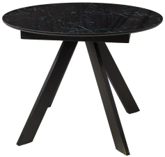Стол обеденный БОНЖУР 100 (ЧЕРНЫЙ МРАМОР, черная шагрень, стекло / ЧЕРНЫЙ) - М-Сити - каталог товаров магазина Арктика