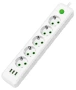 Удлинитель Amper JH-1033U-2W 2,0м, 5 розеток, 10А, 2500 Вт, 3usb, белый