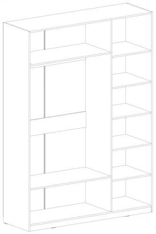 Спальня "Глазго" шкаф 3-х дверн БЕЗ обрамл (Таксония/металл бруклин) - Мебельград - фото в интернет-магазине Арктика