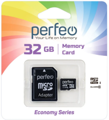 Флеш Perfeo 32Gb microSD class 10 (PF32GMCSH10AES)  - каталог товаров магазина Арктика