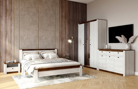 Спальня "Даллас" кровать 160*200 (дуб винтерберг/таксония) - Мебельград - фото в интернет-магазине Арктика