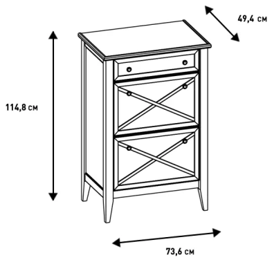 Прихожая "Кантри" (КА-115.11) тумба для обуви (Кашемир серый) - Ангстрем - фото в интернет-магазине Арктика