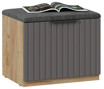 "Хилтон" тумба для обуви исп.2.1 (Дуб Крафт Золотой/Графит матовый) - Три Я - фото в интернет-магазине Арктика