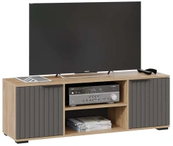 Гостиная "Хилтон" тумба ТВ исп.2 (дуб крафт золотой/графит матовый) - Три Я - каталог товаров магазина Арктика