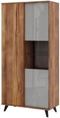 Гостиная "Онтарио" 474.06 шкаф со стеклом (Дуб Барокко/Серый глянец) - Столлайн - каталог товаров магазина Арктика