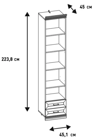 Библиотека "Кантри" (КА-214.27) шкаф для книг (Валенсия) - Ангстрем - фото в интернет-магазине Арктика