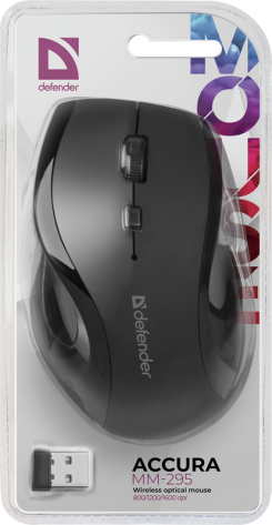 Мышь беспроводная Defender Accura (MM-295) (черная) - фото в интернет-магазине Арктика