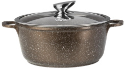 Кастрюля LARA серия CHOCO 24х11см, 4.2л, LR02-204 мрамор, капсулированное, индукц. дно, крышка - Ларина - каталог товаров магазина Арктика