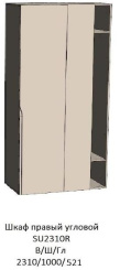 "ПРАГА" Джей шкаф угловой правый 1000 мм SU2310R сатин - Евромебель - каталог товаров магазина Арктика