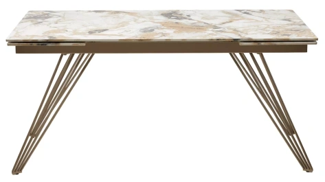 Стол обеденный ACERRA 160 (GLOSS GRAND JADE SOLID CERAMIC/ GOLDEN CHAMPAGNE) - М-Сити - фото в интернет-магазине Арктика