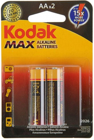 Батарейка Kodak LR6-2BL MAX 2 шт - фото в интернет-магазине Арктика
