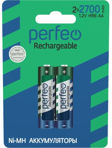 Аккумулятор Perfeo HR6-2BL 2700 mAh 2 шт (PF AA2700/2BL) - фото в интернет-магазине Арктика