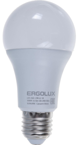 Лампа светодиодная Ergolux LED-A60-17w-E27-3K - фото в интернет-магазине Арктика