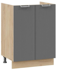Кухня "Кимберли" шкаф нижний под мойку 60 (К1Н6М/Ф1Н6М/дуб крафт золотой/титан) - Три Я - каталог товаров магазина Арктика