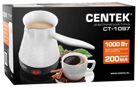 Электрическая турка Centek CT-1097 White - фото в интернет-магазине Арктика
