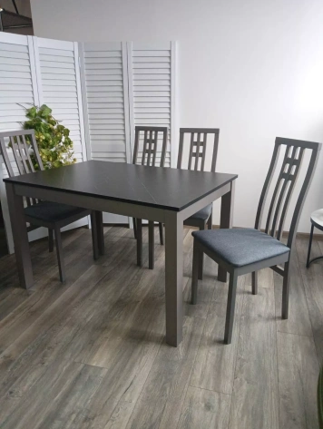 Стол обеденный TME-6932MBH (GREY STONE / GREY) - М-Сити - фото в интернет-магазине Арктика