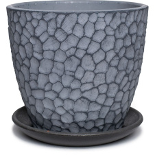 Горшок керамический 66-8388 ( КБ-Б2-216-22 ) 1,3 серый - Союзпластик - каталог товаров магазина Арктика
