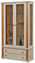 Гостиная "Тунис" П343.20Ш шкаф с витриной (Слоновая кость с золочением, Массив) - Пинскдрев