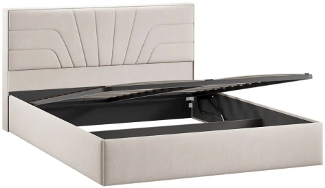 Спальня "Пандора" кровать с мех.1600 Тип 1 (Велюр Мокко светлый) - Три Я - фото в интернет-магазине Арктика